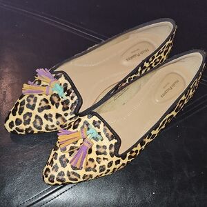 Hush Puppies Leopard Print Flats with Colorful Tassels